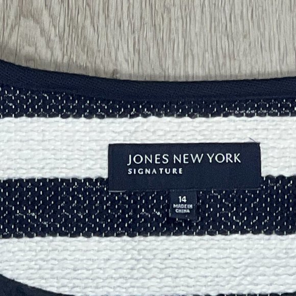 Jones New York Vintage Blue/White Stripes Size 14 Jacket - Picture 5 of 9